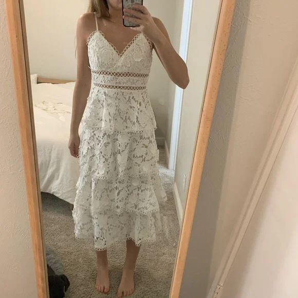 Just me white laser cut dress ONLY WORN ONCE! Perfect for a wedding  shower!
